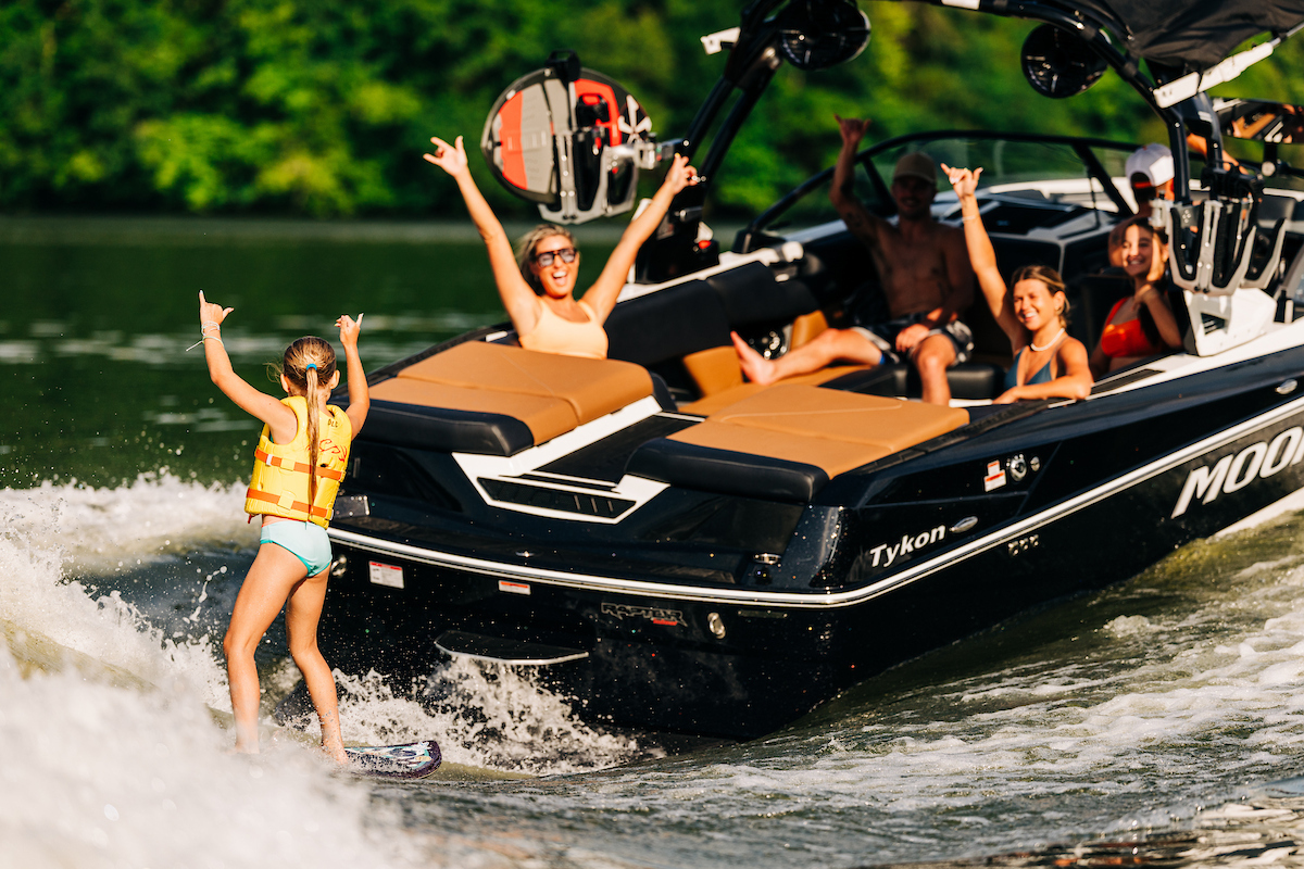 Family Wake Surfing Fun